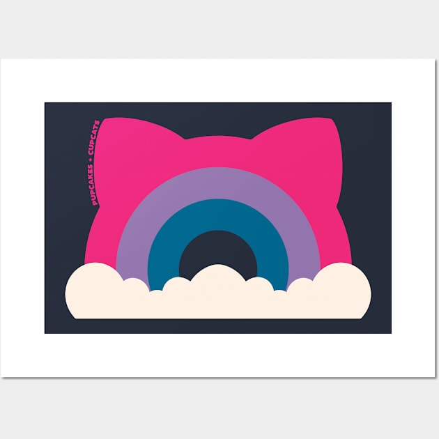 Bi Pride Cat Ear Rainbow Wall Art by Pupcakes and Cupcats